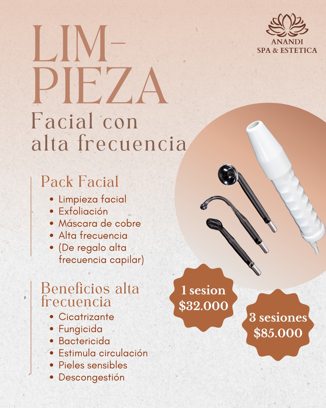 promo facial con alta frecuencia