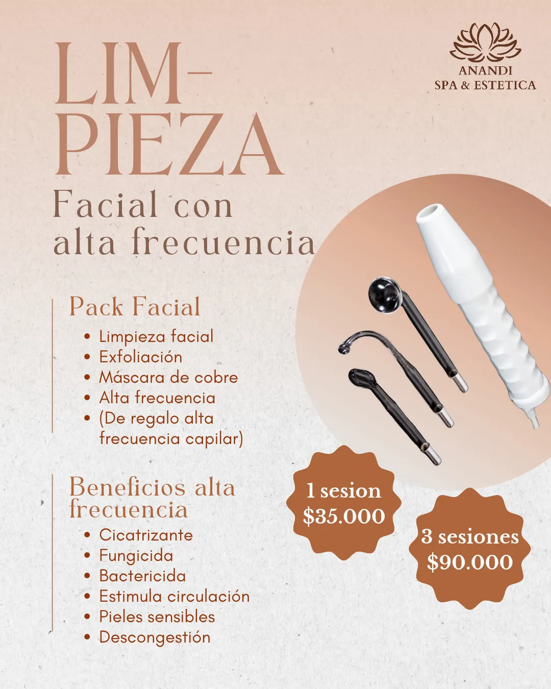 promo facial con alta frecuencia